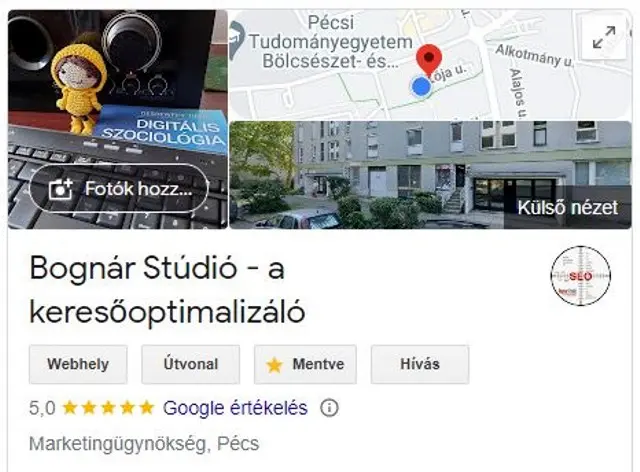 Vállalkozói profil fejléce - Bognár Stúdió